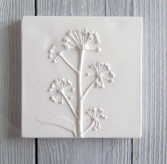 Small Mature Ivy plaster cast tile