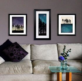3 fine art Northumberland tree prints by Fions Gray shown in a home environment