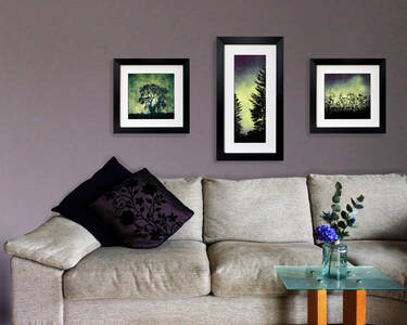Stormy Tree at Heddon, Forest Cabin, Urban Light prints by Fiona Gray