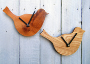 wooden bird clocks