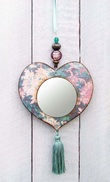 Turq / Pink Heart Mirror