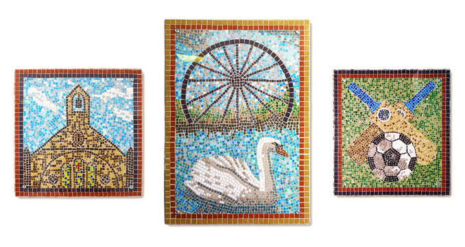 3 mosaic panels