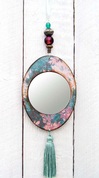 Turquise / Pink Oval Mirror