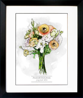 Wedding bouquet illustration by Fiona Gray