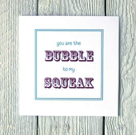 Bubble & Squeak greetings card