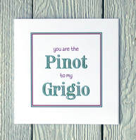 Pinot Grigio greetings card