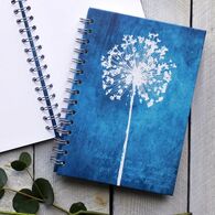 Spiral bound notebook, journal, sketchbook with Alliun seed head on the cover by Fiona Gray