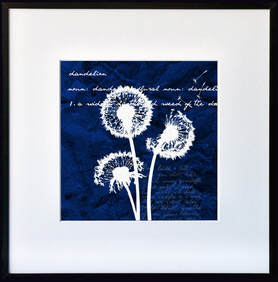 Blue Dandelion silhouette print